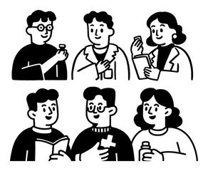 Cartoon Characters Engaged in Diverse Professional Interactions