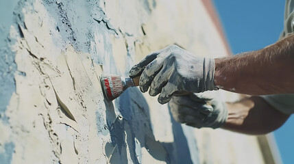 Hand Applying Plaster to a Wall