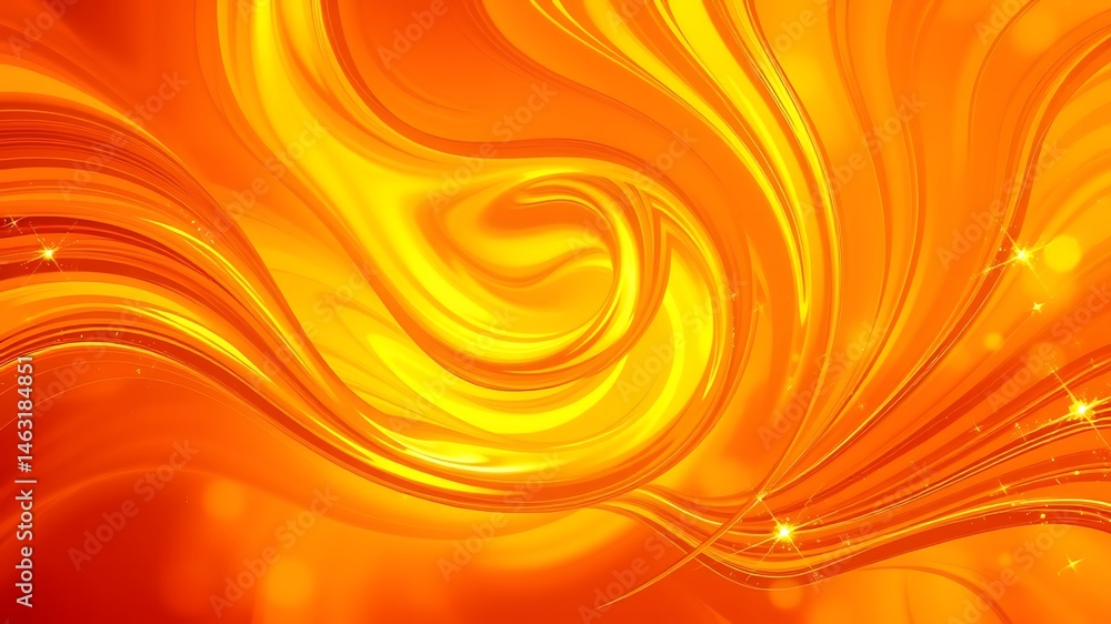 Aufkleber vibrant abstract swirls of orange and yellow creating a dynamic flowing background