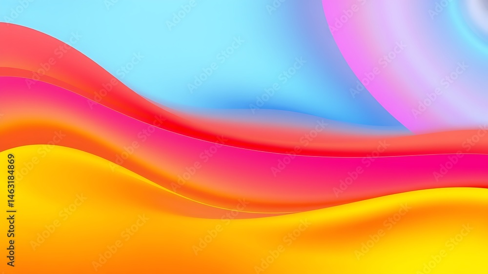 Poster vibrant abstract waves of colorful gradient backgrounds with flowing lines and modern aesthetics