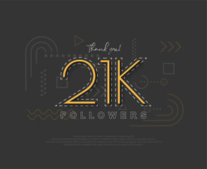 Unique simple 21k followers with numbers and thin lines.