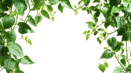 Fresh vibrant leaves frame