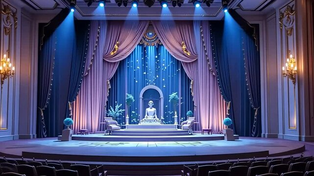 Retro world theatre day scenes with an opera
