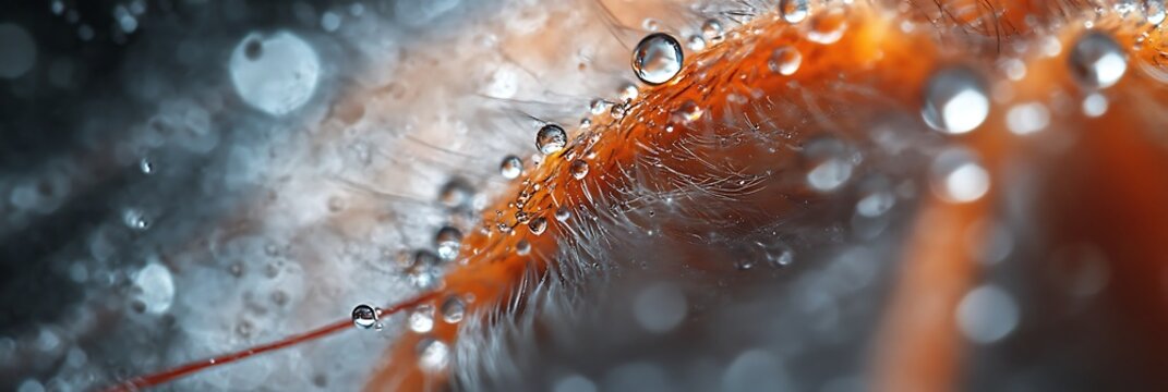 Close-up of water droplets on a textured surface