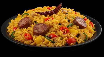 Savory Rice Dish with Spicy Sausage and Peppers A Flavorful Culinary Delight