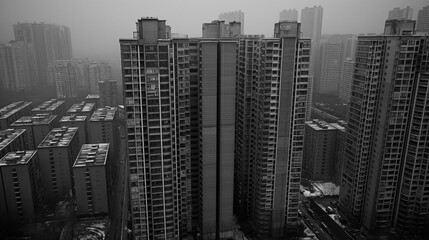 Incheon city skyline along river at sunset.