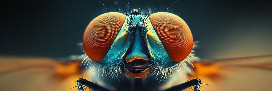 Close-up of a fly's face