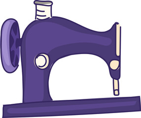 Sewing machine cartoon vintage vector illustration