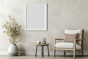 Beige living room mockup