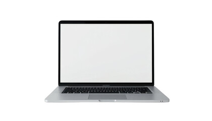 Fototapeta premium A Sleek Silver Laptop with a Blank White Screen Ready for Your Design or Content