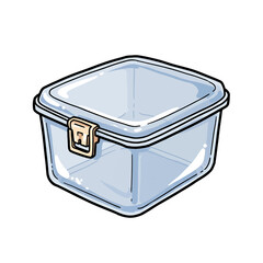 colored plastic lunch box vector isolated on white background 