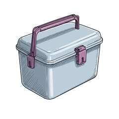 colored plastic lunch box vector isolated on white background 