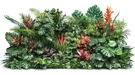 Tropical plant wall display
