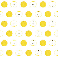 Fototapeta premium シンプルな梨のパターン 手描き水彩イラストの果物柄