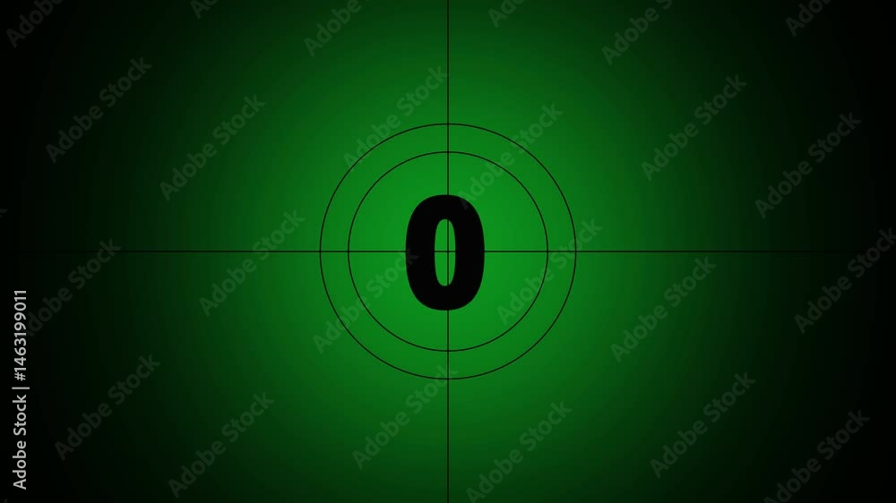 Poster simple 5 second countdown animation on black background. circular animation with 5 second countdown 