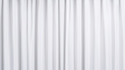 A set of closed, white fabric curtains with vertical pleats, creating a clean and minimalist backdrop.