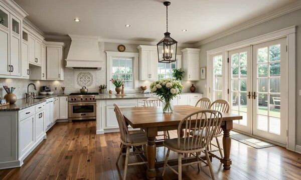 modern kitchen interior with kitchen