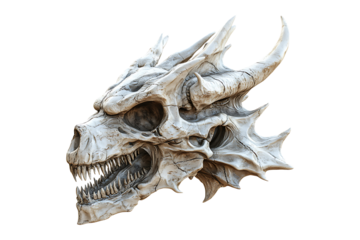 Dragon skull isolated on transparent background
