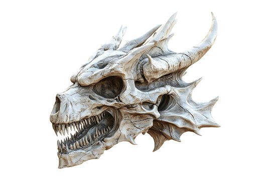 Dragon skull isolated on transparent background
