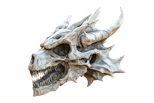 Dragon skull isolated on transparent background
