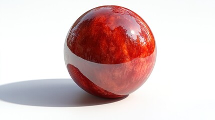 Fototapeta premium Shiny red sphere, reflecting light
