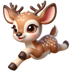 Cute 3d Deer isolated on white background