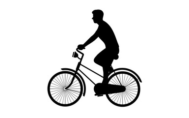 silhouette of a man riding a bike