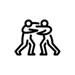 street fight outline icon. figure fighting line art illustration.