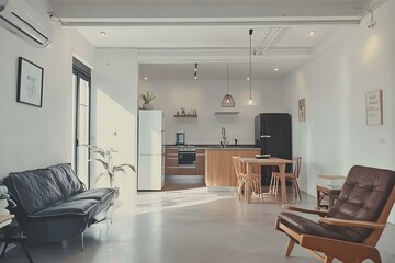 Interior of Spacious Room in a Modern Apartment with Elegant Design