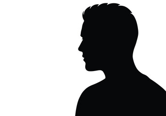 Shadow silhouette. This image showcases a black silhouette with a distinct shadow effect, emphasizing contrast, depth, and visual aesthetics. Vector clipart illustration design.