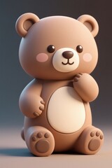 Fototapeta premium there is a small brown teddy bear sitting on a table