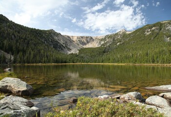 Upper Basin Lake in Beartooth Mountains, Montana