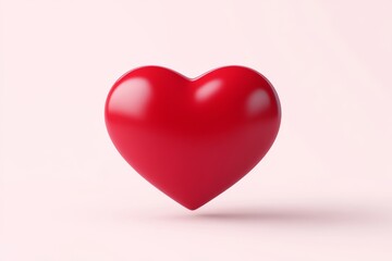3D Red Heart on Pink Background, Love ,Valentine's Day