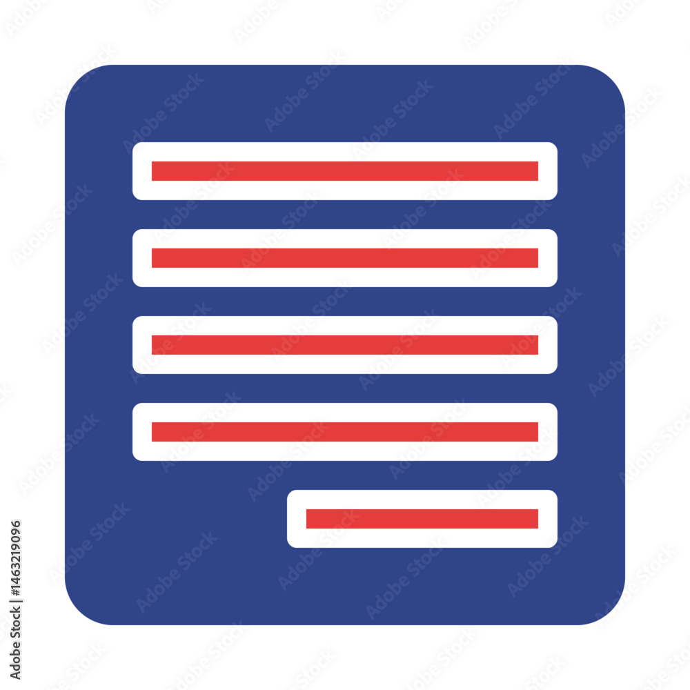 Poster stylized document icon symbolizing organized information and textual content