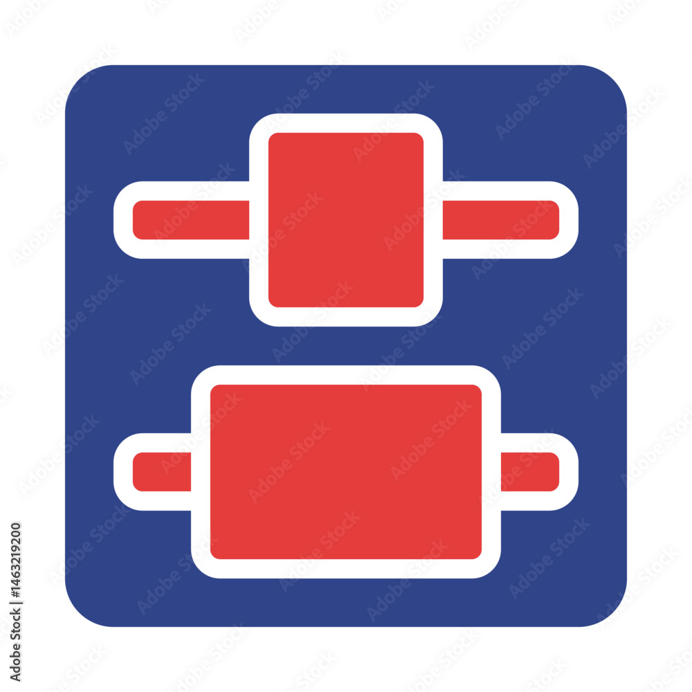 Poster geometric abstract composition featuring rectangular shapes in contrasting colors