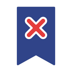 Fototapeta premium Rejected bookmark, visual representation of the delete, or cancellation concept