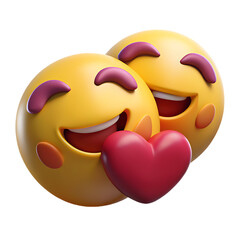Fototapeta premium Cute Couple Emojis: 3D Love Emoticons
