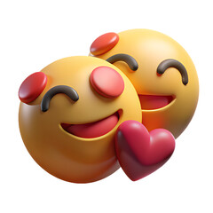 Adorable 3D Emoji Couple in Love: Perfect for Valentine's Day