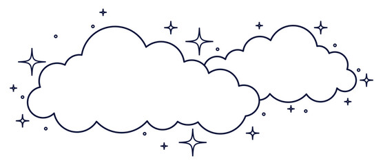 Dreamy cloudy bubble sky weather illustration vector