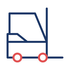 Simplified depiction of lifting vehicle, ideal for logistics related designs