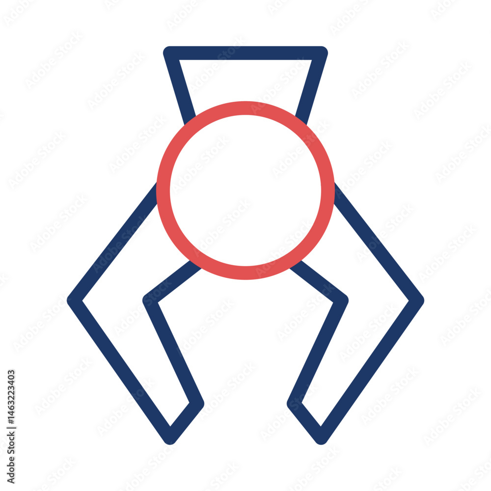 Aufkleber abstract representation of robotic claw holding circle for potential applications