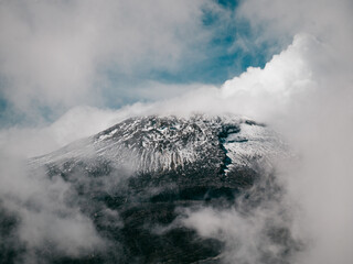 volcano in the clouds