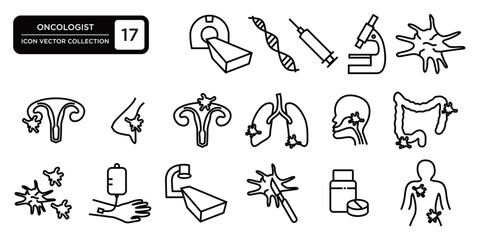 Oncologist icons collection, editable and resizable vector icon templates.