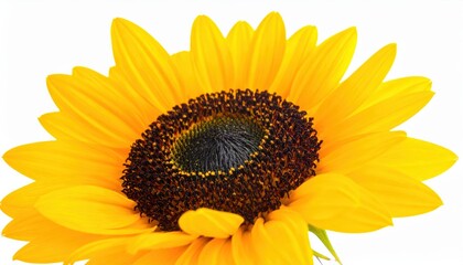 Fototapeta premium A vibrant sunflower showcasing its bright yellow petals and dark center, symbolizing warmth and positivity