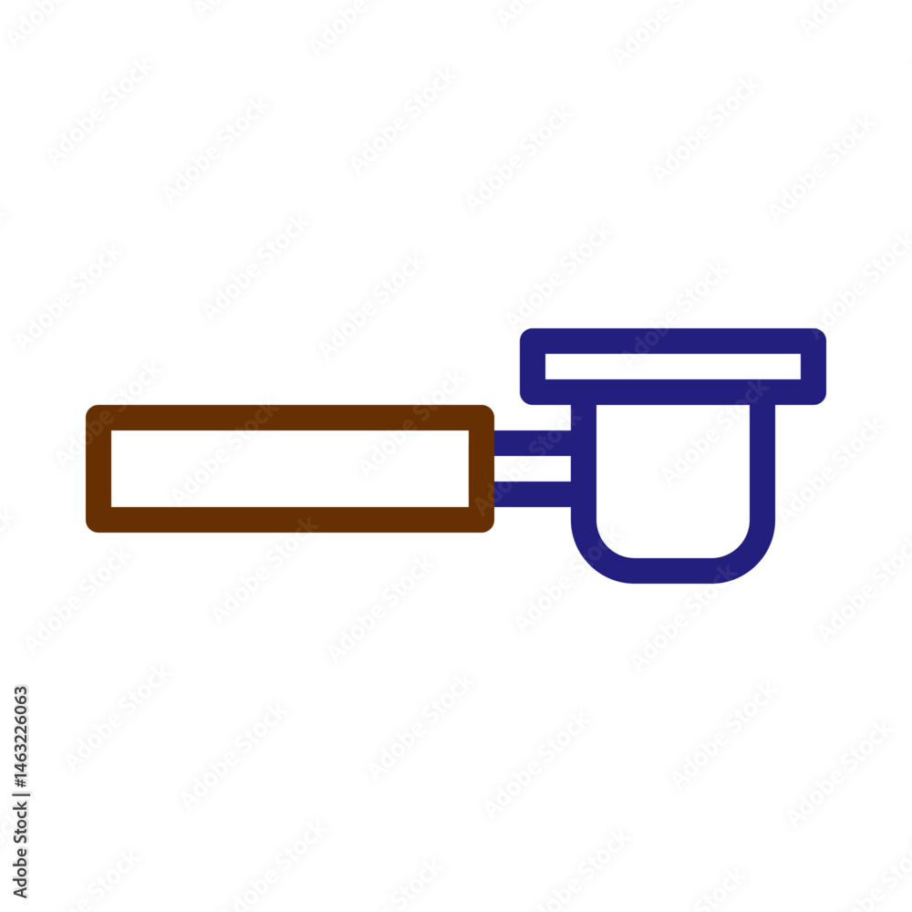 Poster abstract coffee maker portafilter depiction with minimalist design elements