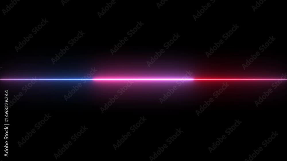 Poster neon line direction animation, 4k technology data transferring with glowing neon lines. horizontal n