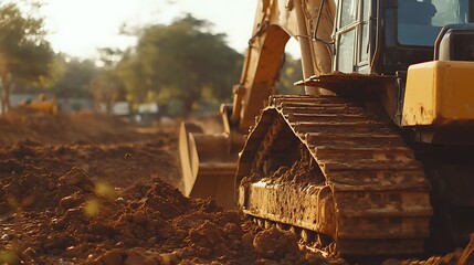 Bulldozer at Construction Site
