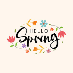 Hello Spring. Spring season. Spring season background vector.