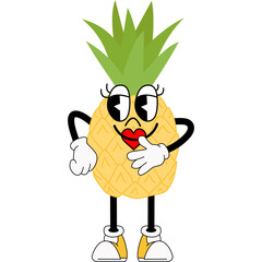 summer pineapple cute illustration