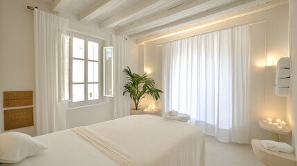 Bright and Serene Bedroom with Natural Light and Minimalist Decor